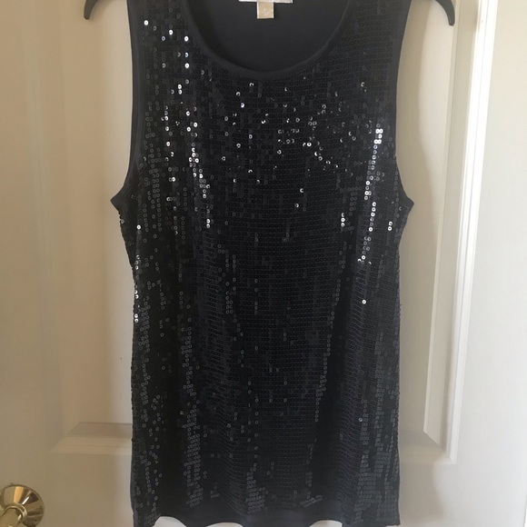 michael kors black sequin top